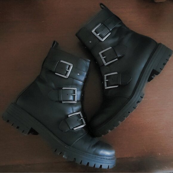 SO Alternative Buckle Strap Combat Boots - Picture 1 of 3
